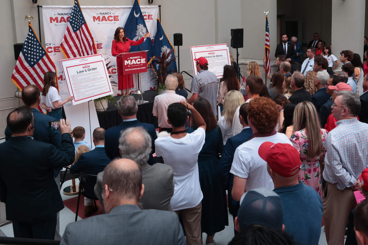 Nancy Mace announces that she will run for South Carolina Governor during a press conference at the Citadel in Charleston on Monday Aug. 4, 2025.