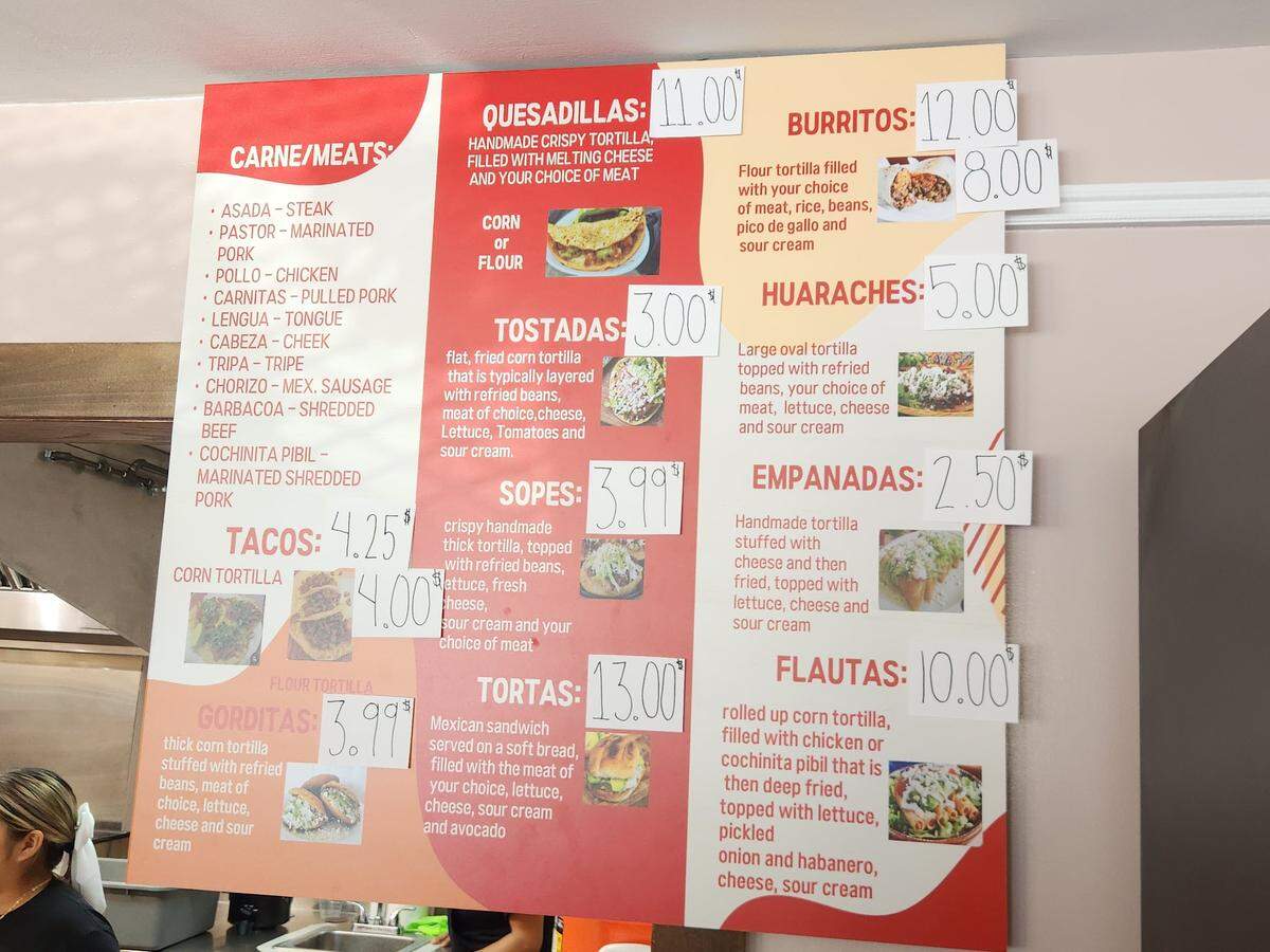 The menu board at Mr. Flaco’s Tacos on Garners Ferry Road in the Eastover area near Columbia.