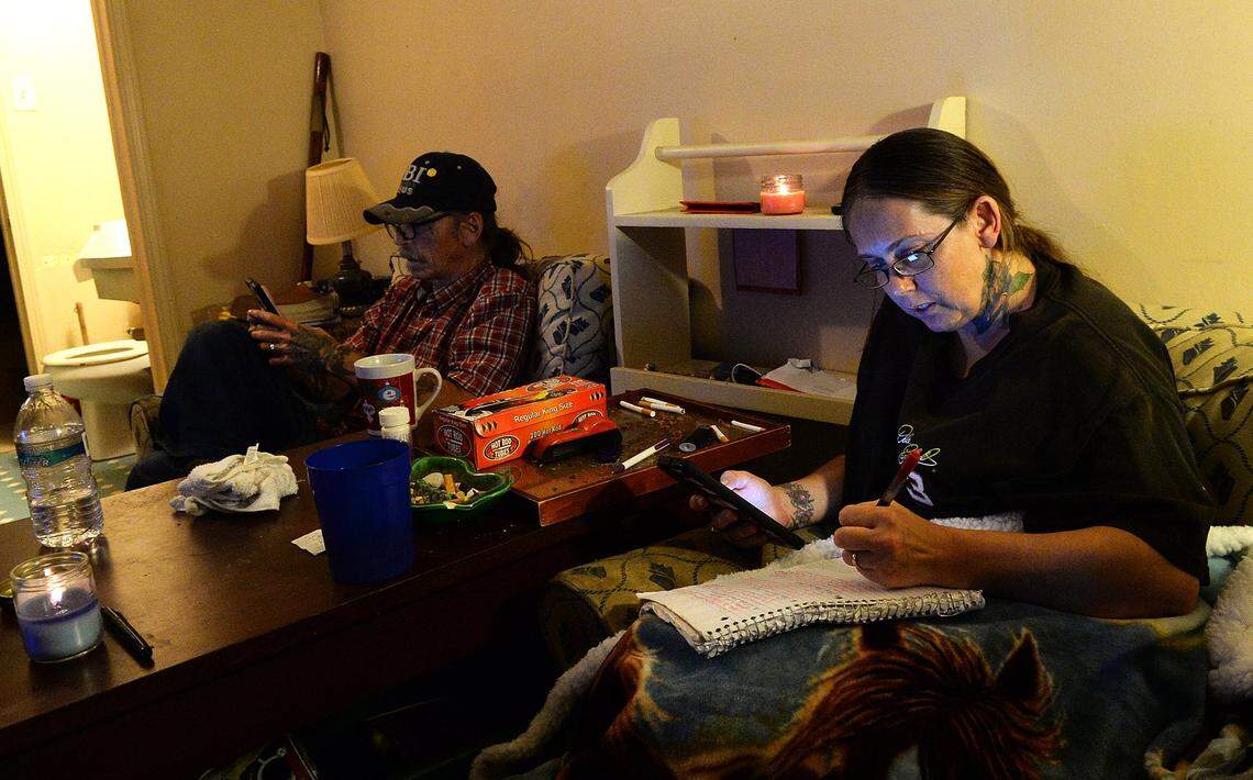 Just two blocks from the beach, Jack and Sarah Bullins, have lived on the first floor of Casa Del Oro in Myrtle Beach for seven months. While Sarah was worried about storm surge Jack was confident they’d be alright through the night, and they were. Saturday morning found them a little groggy but hail, healthy and dry. (Note: This shot was made on Friday)Hurricane Florence came ashore at Wilmington, NC Friday morning Sept. 14, 2018. The eye of he storm is expected to move down the coast to the Myrtle Beach area and then move slowly west causing severe flooding as it trundles inland.