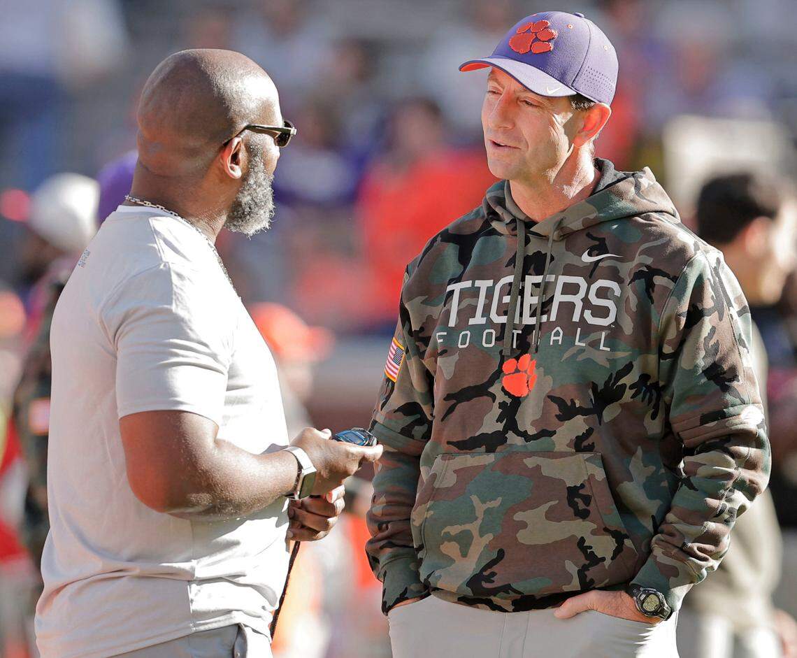 Clemson head coach Dabo Swinney is seen before The Citadel game in Clemson, S.C. on Saturday, Nov. 23, 2024.