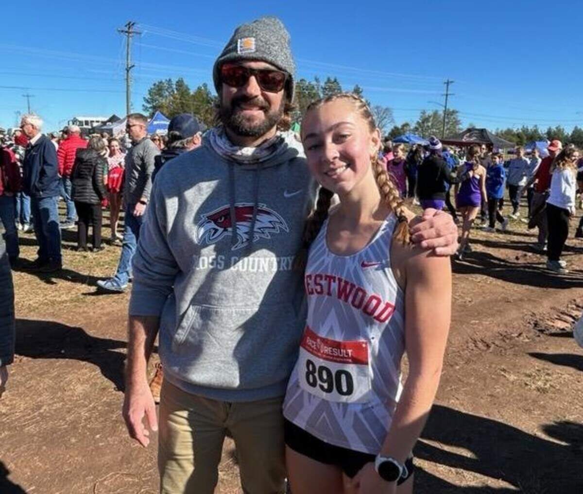 Westwood runner and South Carolina signee Emma Ashley, right, won the Class 5A Division II girls cross country championship on Nov. 21, 2024.