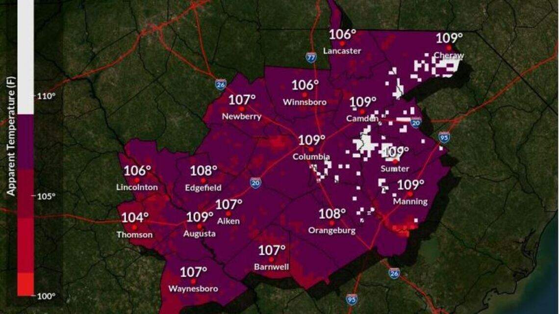 Triple digit temperatures not only severe weather threats in Columbia’s forecast