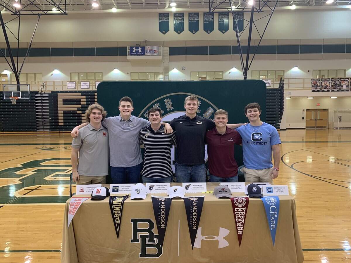 River Bluff football players sign their letters of intent on Feb. 1, 2023.
