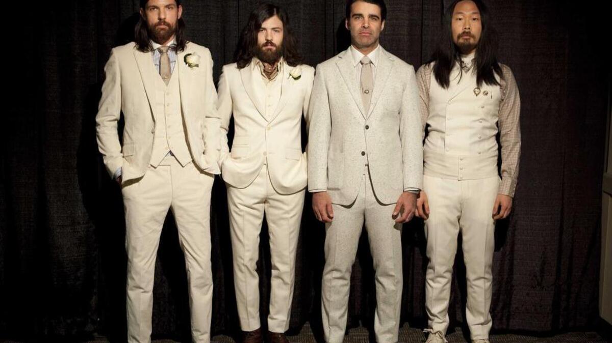 The Avett Brothers (l to r): Scott Avett, Seth Avett, Bob Crawford and Joe Kwon