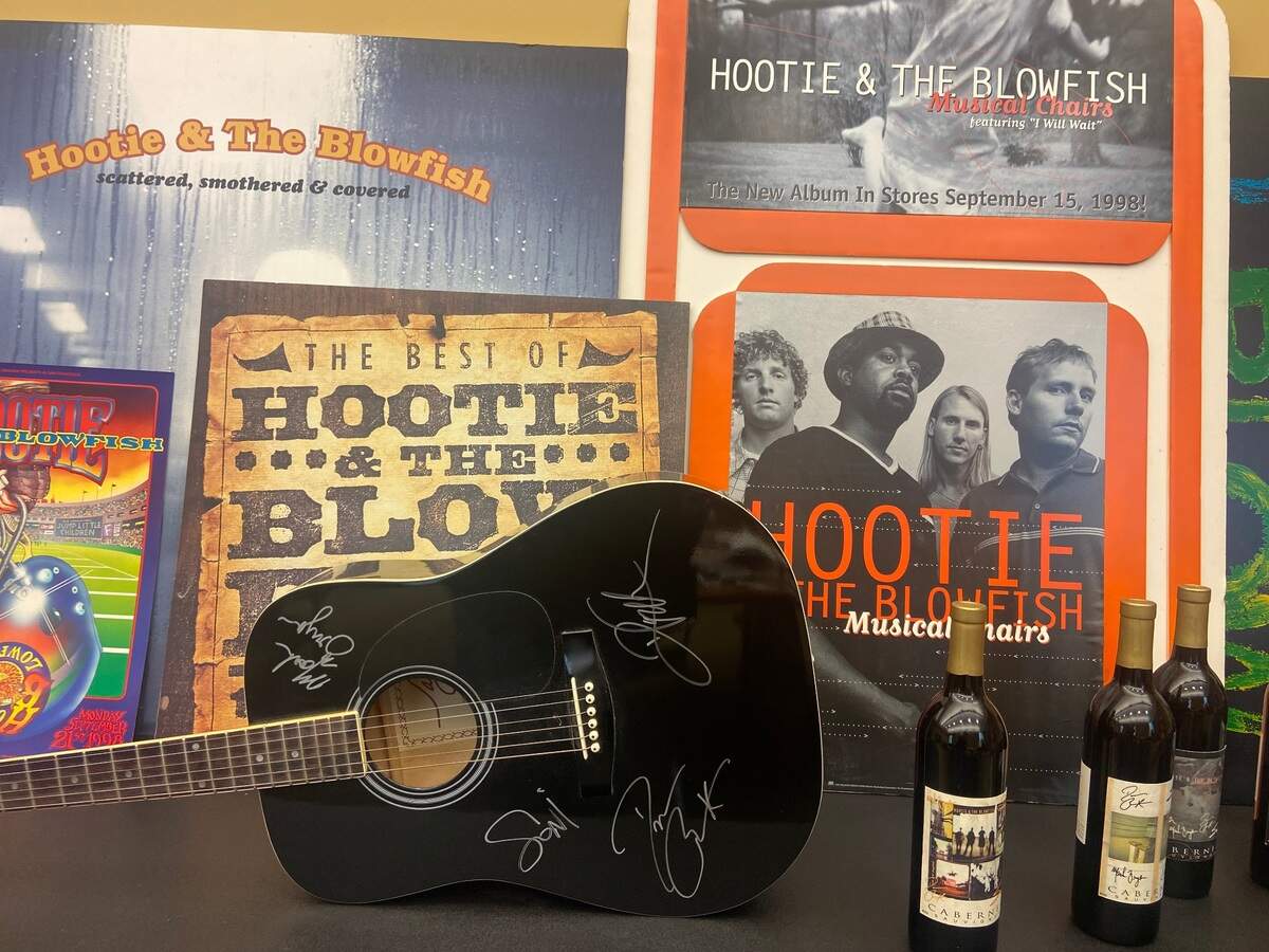 Rick Noble, of Asheville, NC, collected Hootie & the Blowfish guitars, posters and wine bottles since 1993. He donated his collection to the University of South Carolina. 