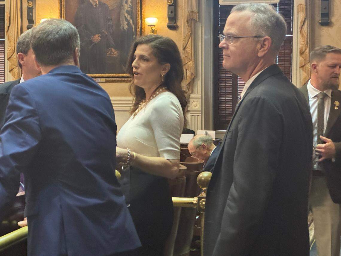 U.S. Rep. Nancy Mace, a Lowcountry Republican, visits the South Carolina State House on Wednesday, April 2, 2025 as she considers a run for governor.