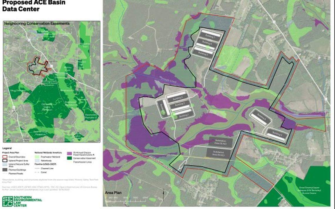 This map shows the location of a huge new data center proposed for Colleton County