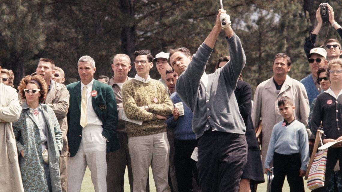 AUGUSTA, GA - APRIL 1963: Tony Lema shoots for the green during the 1963 Masters Tournament at Augusta National Golf Club in April 1963 in Augusta, Georgia. (Photo by Augusta National/Getty Images)