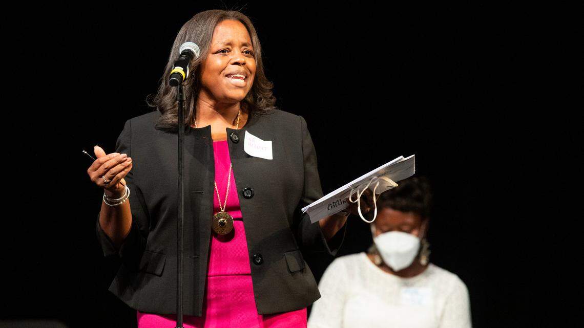 Tina Herbert, who recently won the District 1 seat on Columbia City Council, discusses arts and culture issues at the Koger Center on Thursday, September 2, 2021.