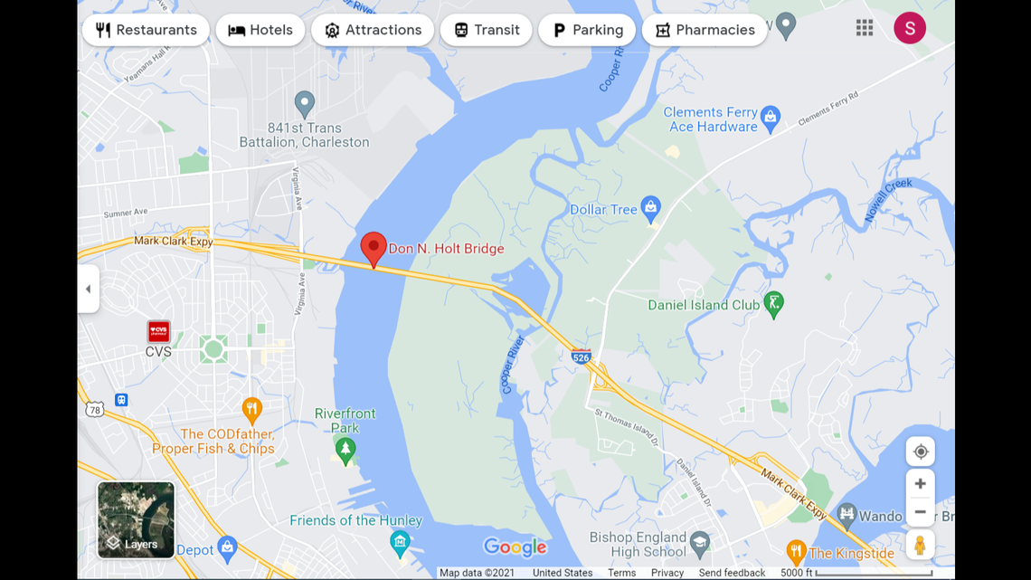 Traffic reopened after a coyote escaped from a South Carolina bridge, officials said.