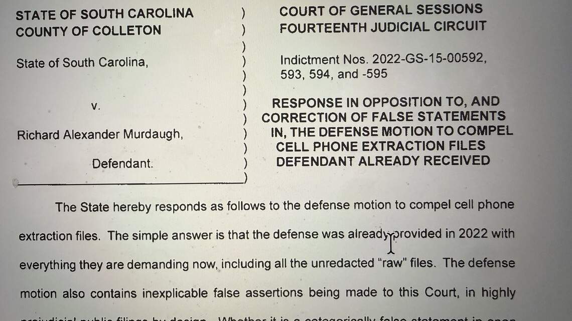 Murdaugh prosecutors call defense’s cellphone filings ‘false’ and ‘lack credibility’