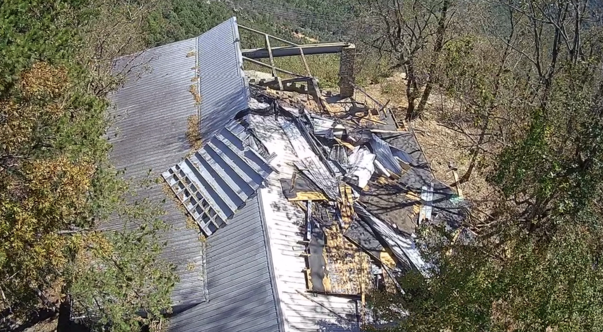 Pretty Place chapel lost part of its roof in the aftermath of Hurricane Helene.