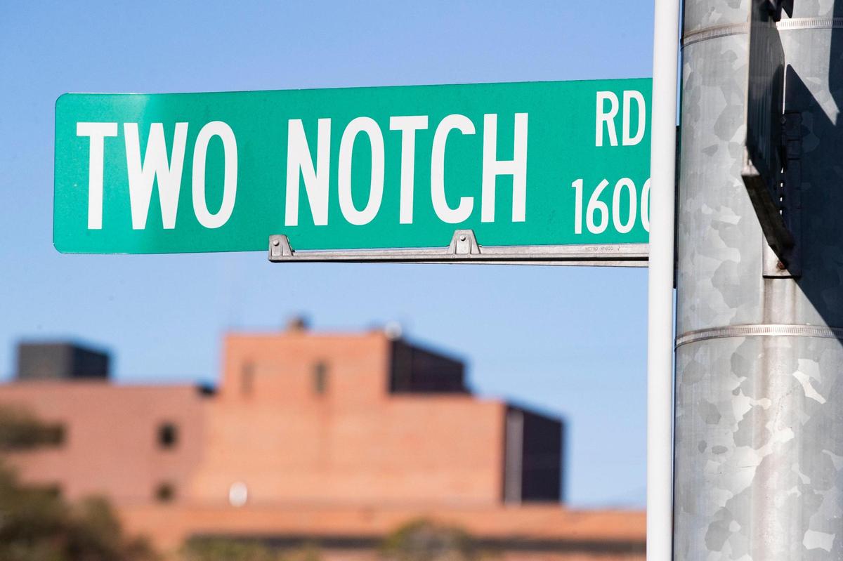 The intersection of Two Notch Road and Taylor Street on Saturday, March 26, 2022.