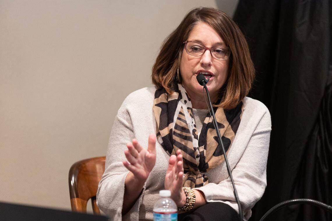 Jeanne Seckinger speaks about Alex Murdaugh’s alleged financial crimes during his trial for murder at the Colleton County Courthouse on Tuesday, Feb. 7, 2023. Joshua Boucher/The State/Pool