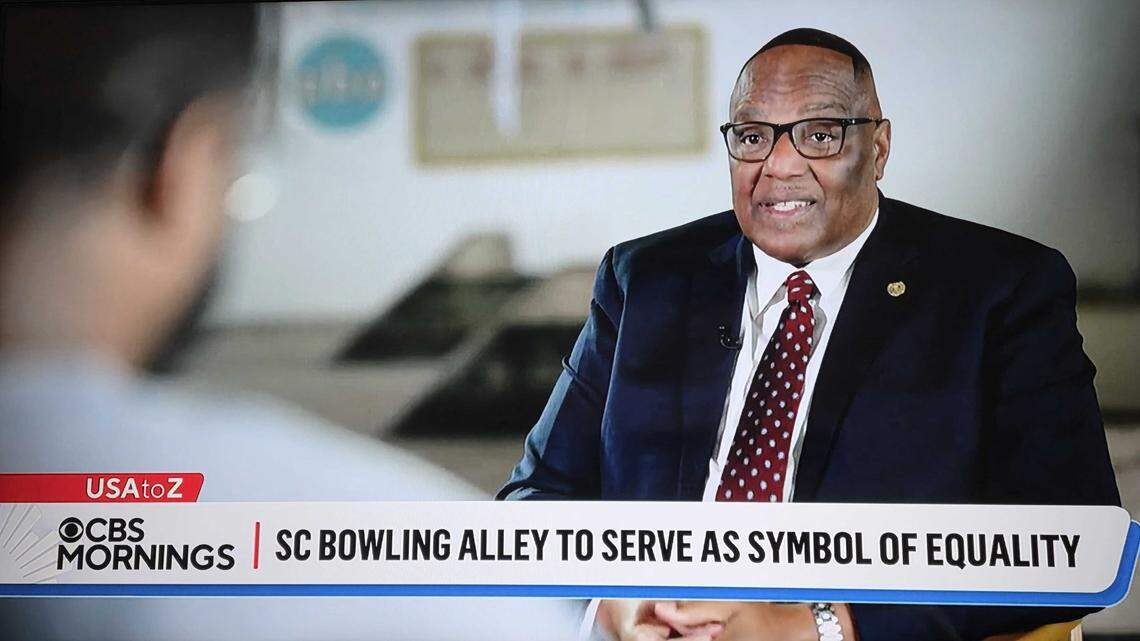 Orangeburg Mayor Michael Butler speaks with CBS news correspondent Nate Burleson about the history of All Star Bowling Lane during an interview on CBS Mornings, Feb. 5, 2026.