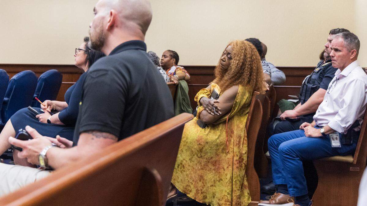 Gwendolyn Singletary, Executive Director of the Wiley Kennedy Foundation listens to a hearing at the South Carolina Administrative Law Court on Wednesday, April 30, 2025. She and others in her community are concerned about single cold beer sales at convenience stores.
