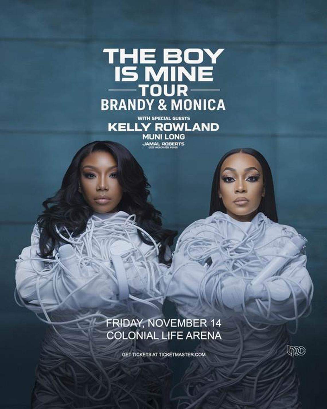 Music stars Brandy, left, and Monica will perform at Colonial Life Arena.