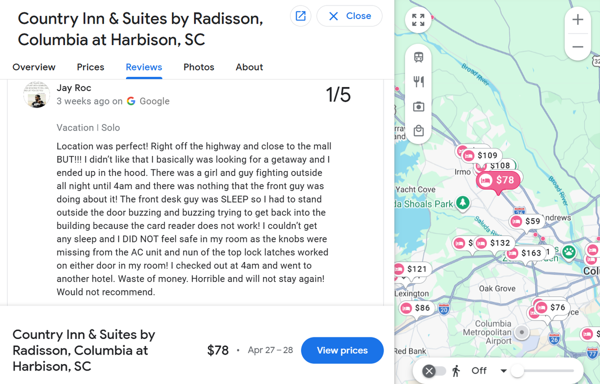 Country Inn & Suites by Radisson, Columbia at Harbison, SC Google review