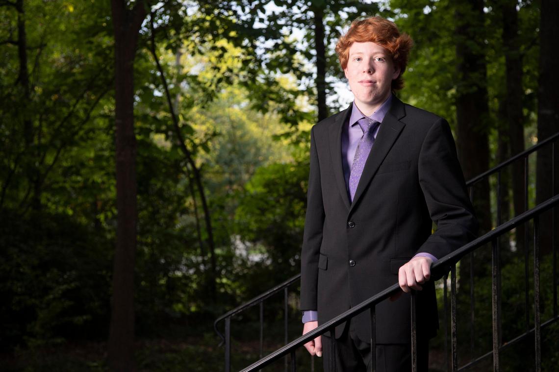 Jack Ostergaard, a senior at Irmo High School, poses for a portrait outside his home on May 5, 2020. Ostergaard recognizes that his senior class has lost several celebrations, but understands that there isn’t much that can be done about it.