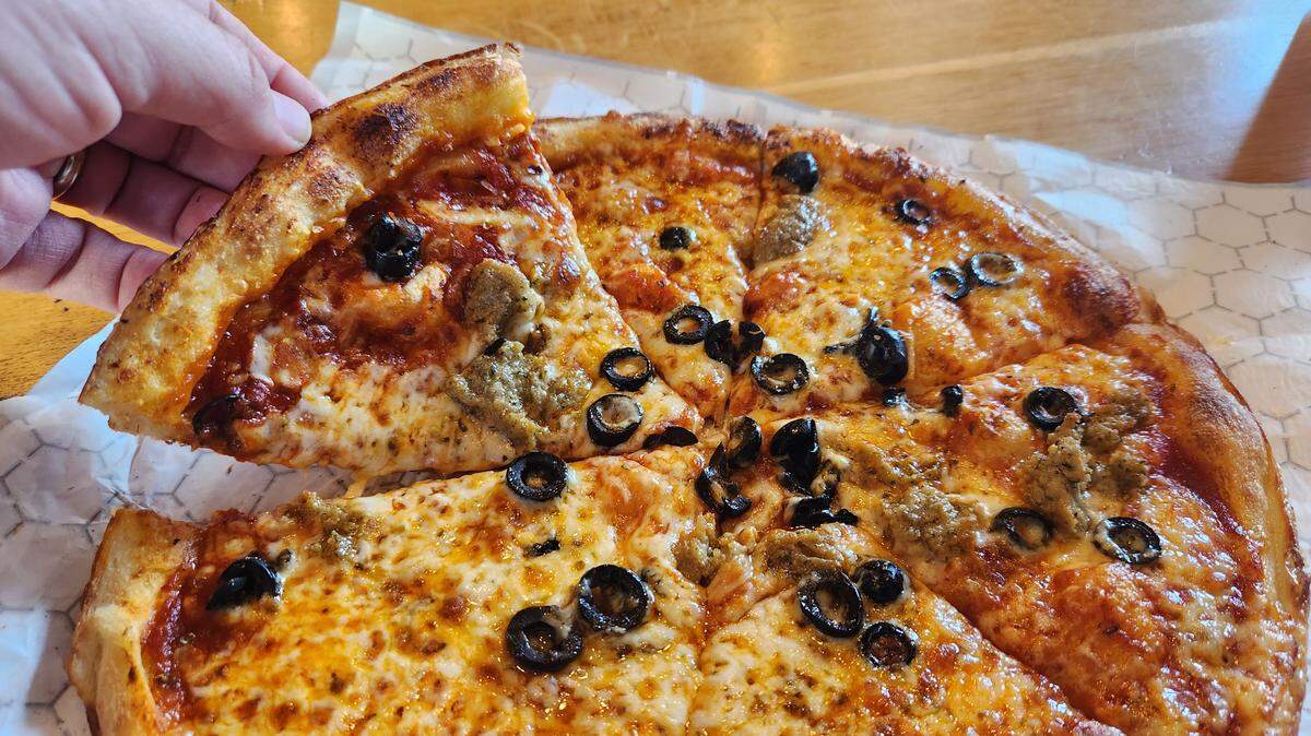 A pizza from Rock N Pizza in the Village at Sandhill in Northeast Columbia.