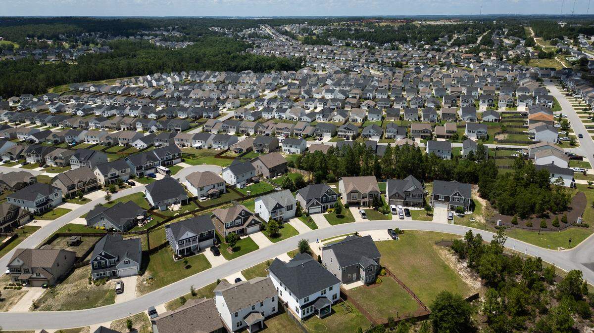 The Bluefield development in Red Bank, a community in Lexington County that is surrounded by woods and near Lexington 1 schools, from the air on Thursday, July 17, 2025. The rapid growth has brought more housing and business to the area, with some areas keeping the rural feel.