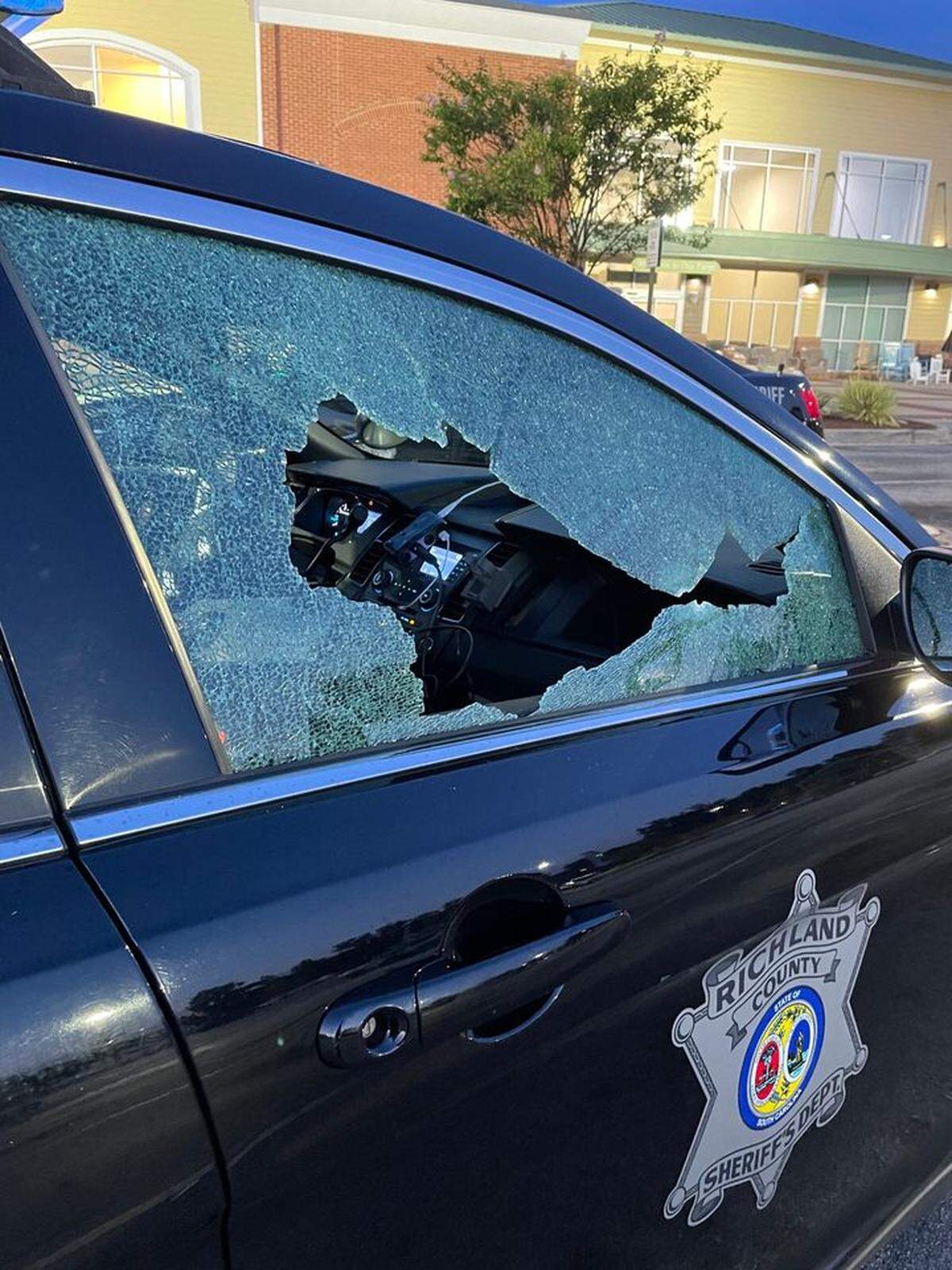 A Richland County Sheriff’s Department patrol vehicle was hit by gunfire during a shooting.