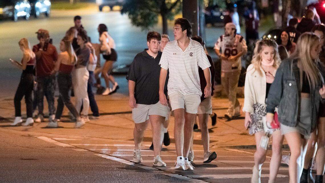 Five Points in Columbia, SC on October 17, 2020 following football win over Auburn. Photo by Sean Rayford
