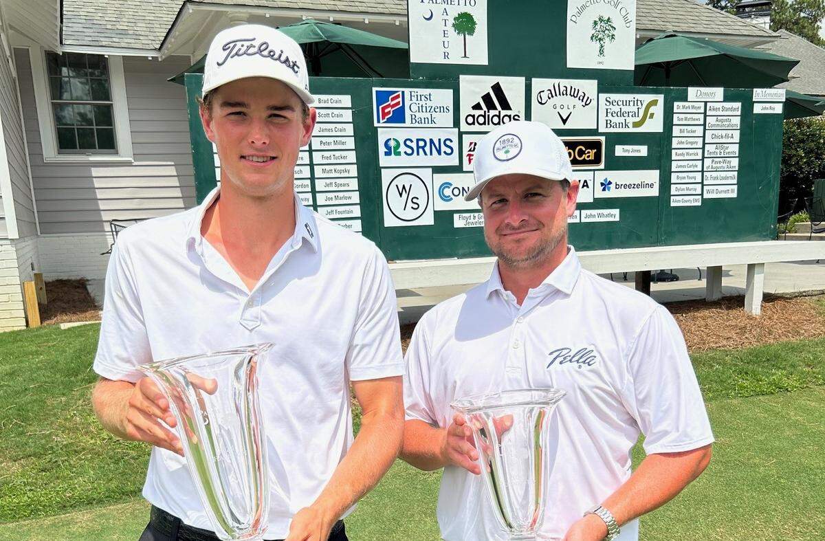 Palmetto Amateur 2024 winner Chase Nevins, left, and runner-up Sam Jackson.