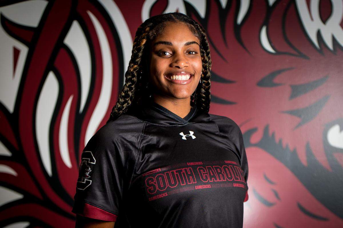 USC women’s basketball newcomer Sakima Walker at Carolina Coliseum in Columbia, SC, Sunday, July 5, 2023.