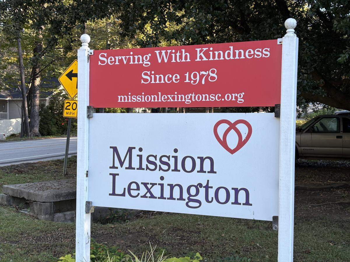 The sign outside the current Mission Lexington building on Harmon Street. The nearly 50-year-old service organization is planning a move to a larger space to be built on North Lake Drive.