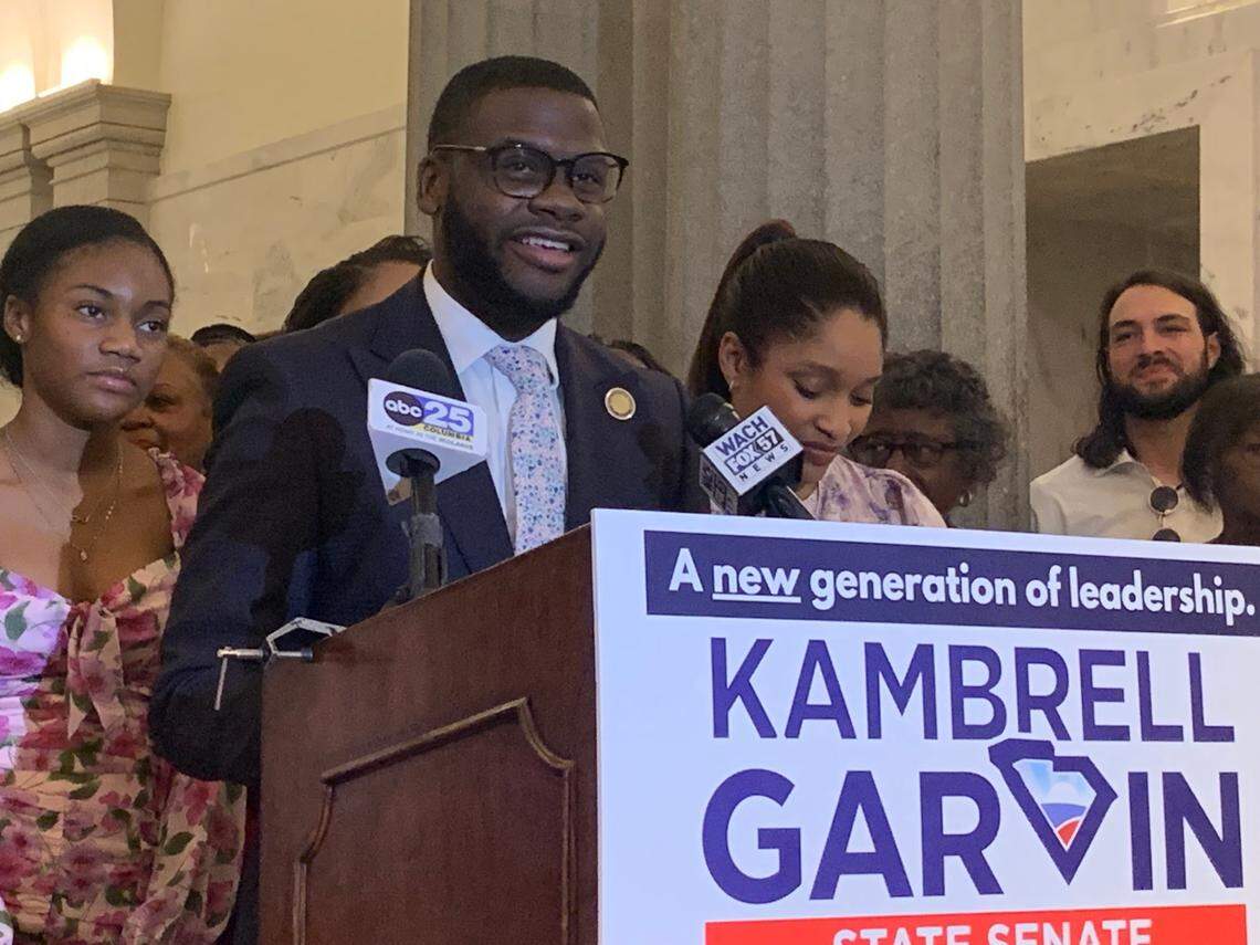 State Rep. Kambrell Garvin, D-Richland, spoke about his candidacy for state Senate District 19 on Tuesday, Aug. 29, at the South Carolina State House.