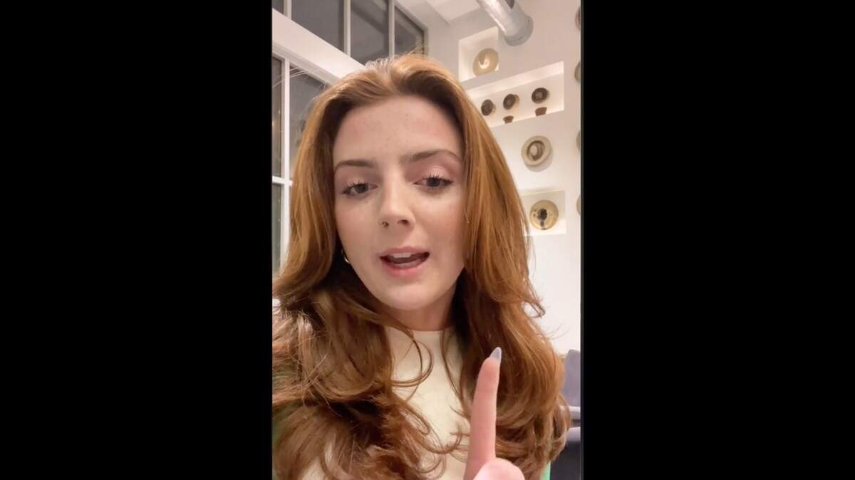 Sophia Celentano talks in her TikTok video in an airport about her weekly commute from South Carolina to New Jersey.