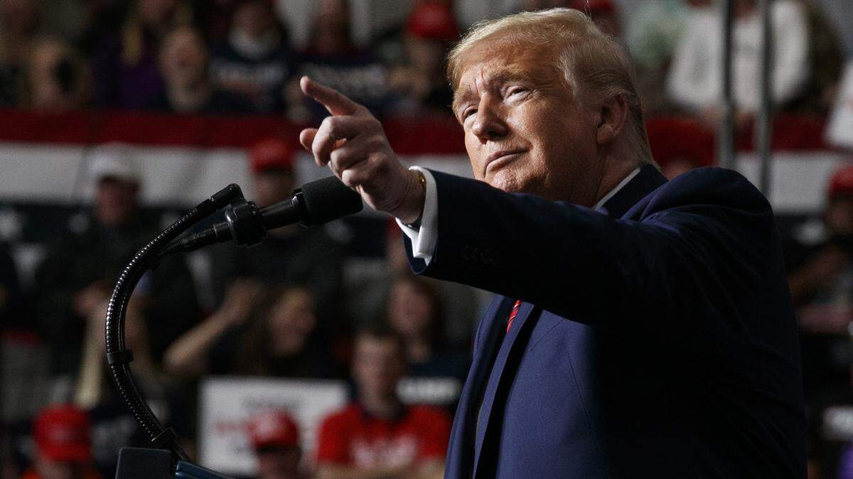 In this file photo, then-President Donald Trump speaks at a campaign rally, Friday Feb. 28, 2020, in North Charleston, S.C. (AP Photo/Jacquelyn Martin)