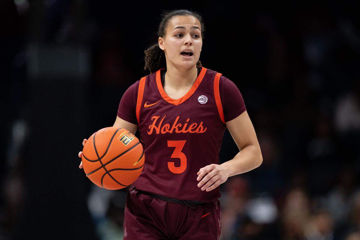 Virginia Tech point guard Mackenzie Nelson (3) was one of five transfer portal signees for Clemson this offseason