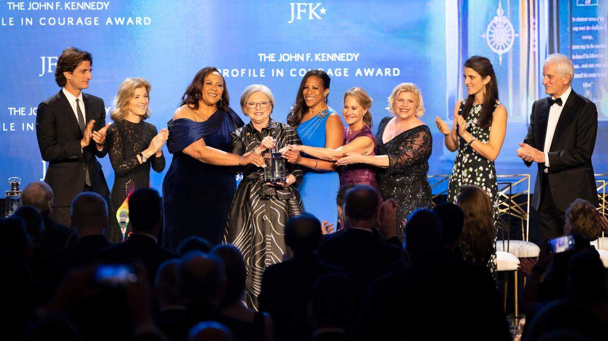 South Carolina state Sens. Margie Bright Matthews, D-Colleton, Katrina Shealy, R-Lexington, Mia McLeod, I-Richland, Sandy Senn, R-Charleston, and Penry Gustafson, R-Kershaw, received the John F. Kennedy Profile in Courage award at a ceremony in Boston on Oct. 29, 2023.