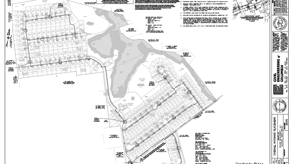 A preliminary plat of the Creekside Ridge subdivision planned for Batesburg-Leesville.