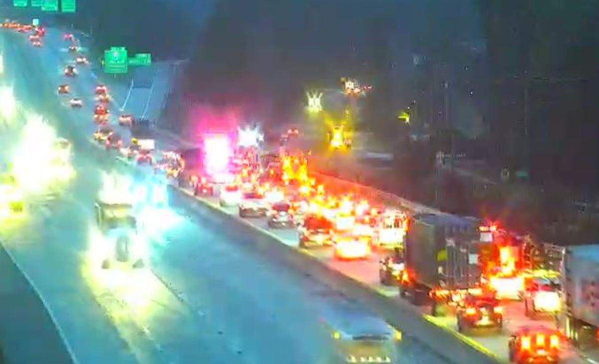 Vehicles are backed up following a crash on Interstate 20.