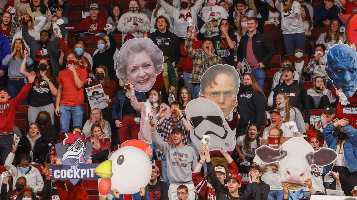 A look at the characters in the Cockpit during the second half of action of South Carolina vs Ole Miss on Thursday, Jan. 27, 2022 in the Colonial Life Arena.