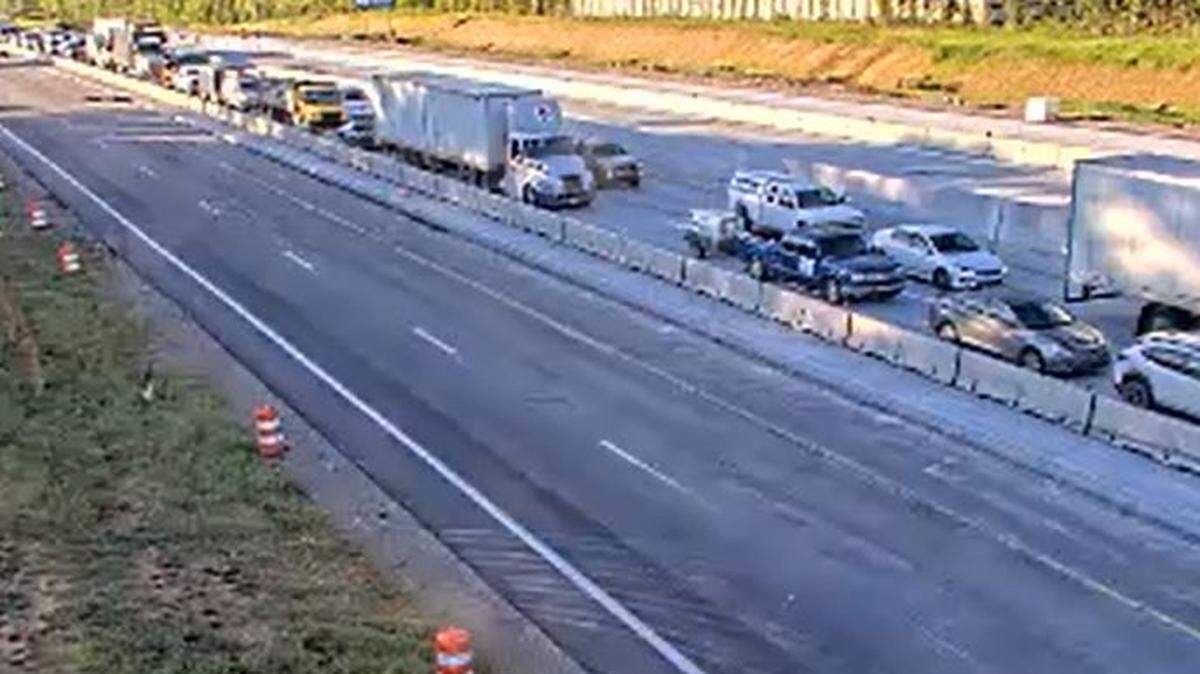 Vehicles were stuck in traffic following a collision.