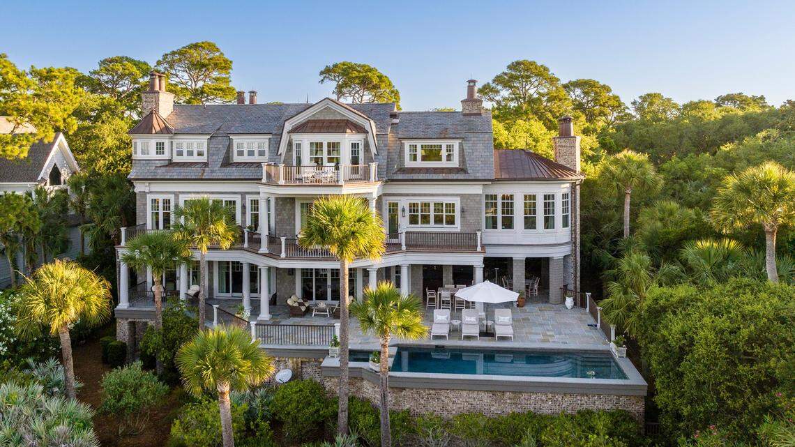 An outside view of a $17.5 million home for sale on Kiawah Island in South Carolina.