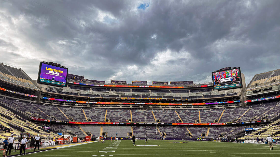 Clemson-LSU football game in weather delay. Here’s the latest