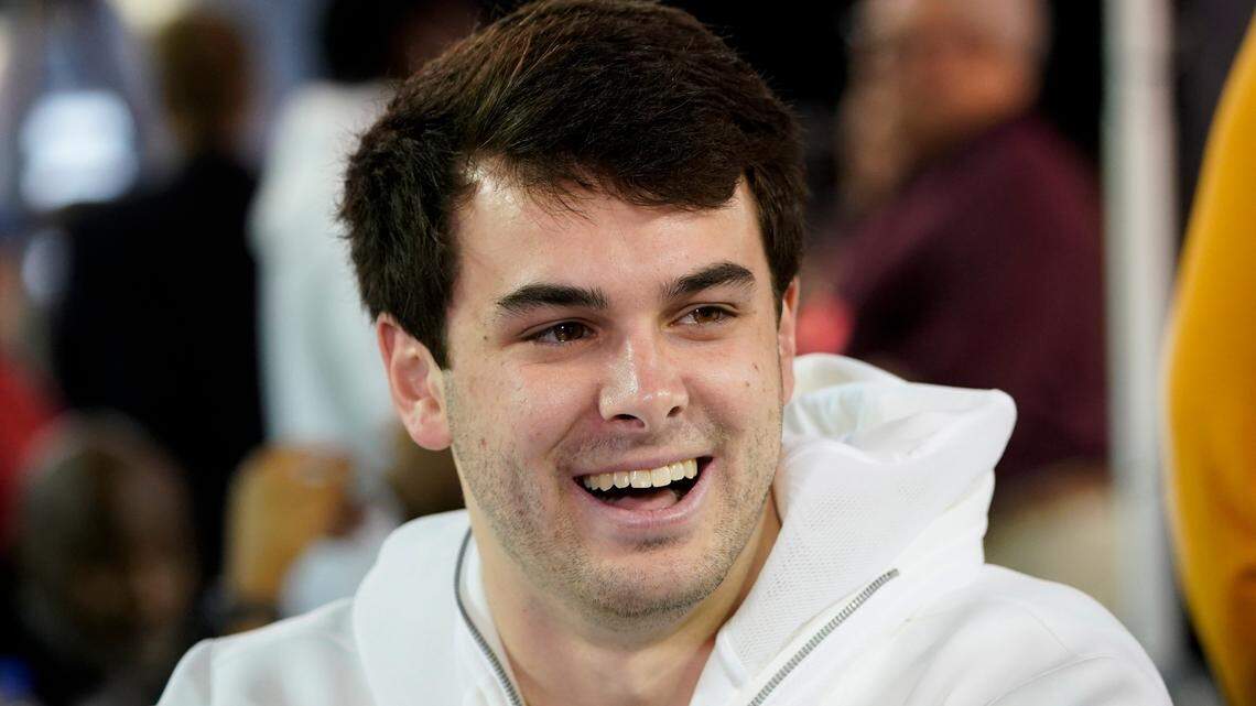 Clemson safety Nolan Turner is interviewed during media day for NCAA College Football Playoff national championship game Saturday, Jan. 11, 2020, in New Orleans. Clemson is scheduled to play LSU on Monday. (AP Photo/David J. Phillip).