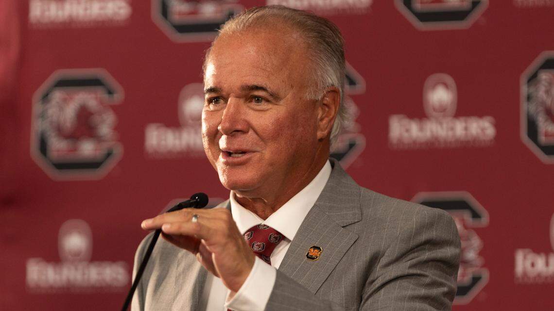 University of South Carolina’s new baseball coach, Paul Mainieri, speaks to members of the media on Thursday, June 13, 2024.