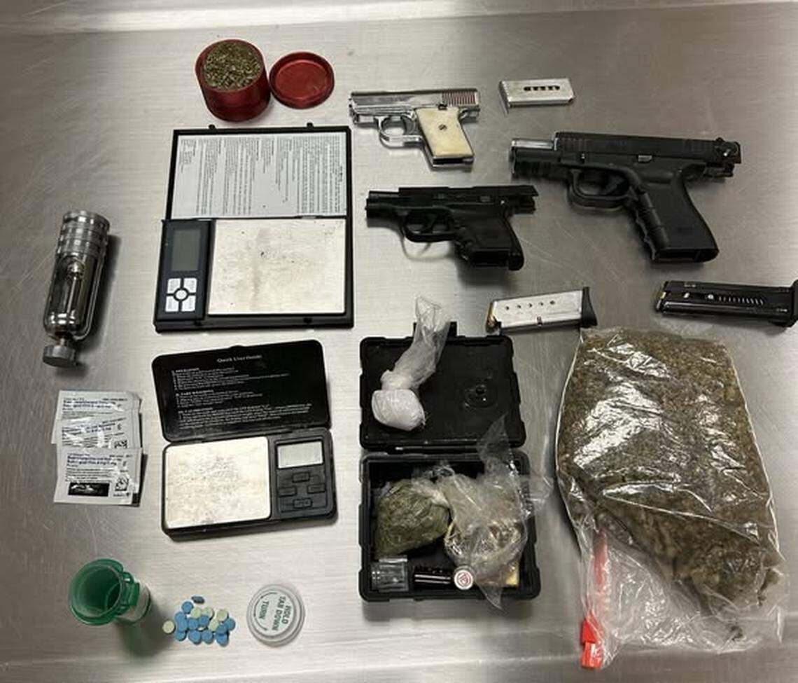 Narcotics and guns were among the items seized in a recent drug bust.