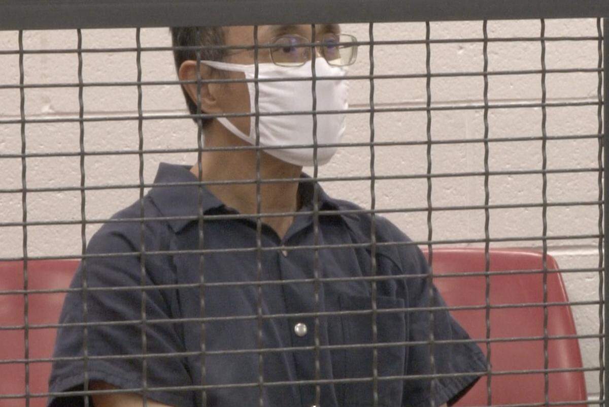 Rick Chow waits for a bond hearing to begin at Alvin S. Glenn Detention Center on Tuesday, May 30, 2023. Chow is accused of fatally shooting Columbia teenager Cyrus Carmack-Belton in the back after an apparent argument between the two at Chow’s Parklane Road store Sunday night, according to Richland County officials. (Pool image, WLTX, Chris Brathwaite)