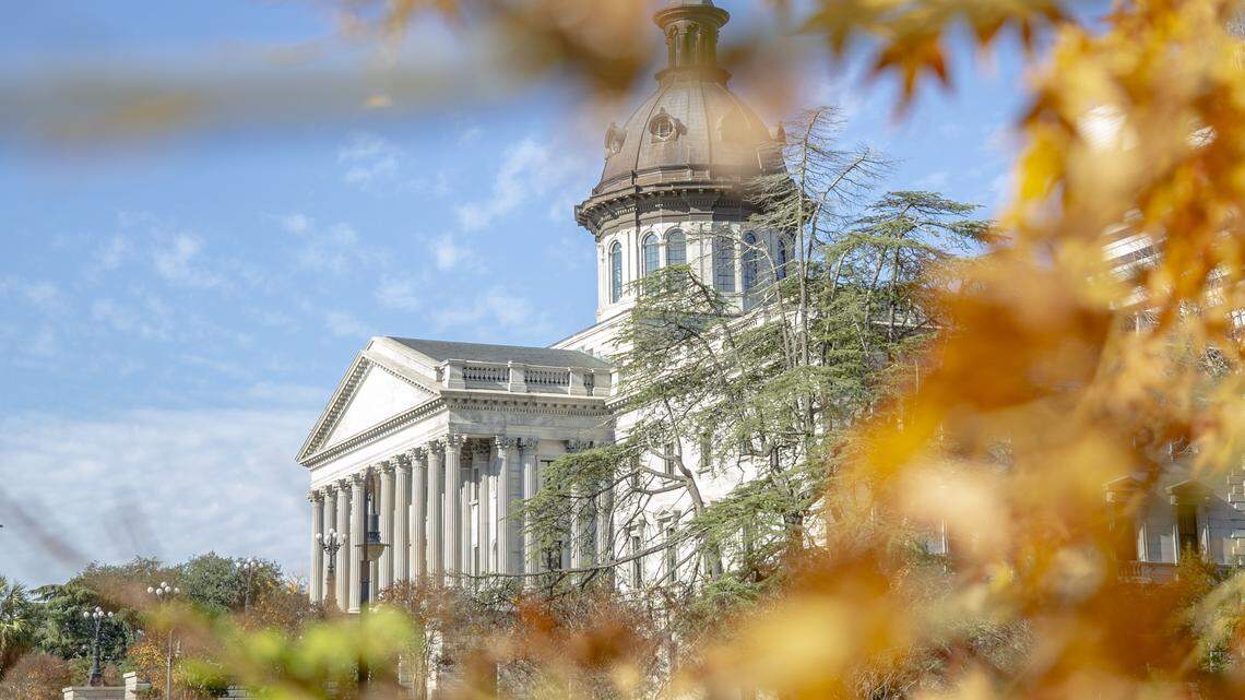 Fall leaves surround the grounds of the South Carolina State House Tuesday Dec. 4, 2018, in Columbia, SC.