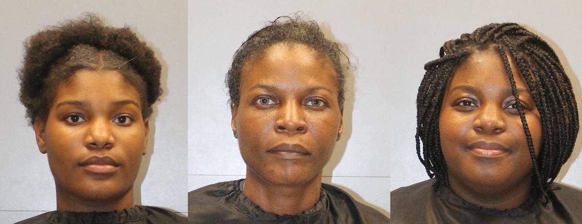 From left, Kerria Davenport, Winyah Nynete Gaither, Shykeria Davenport have been charged in connection with the May 10 shooting death of Amon Rice, a Lower Richland basketball player.