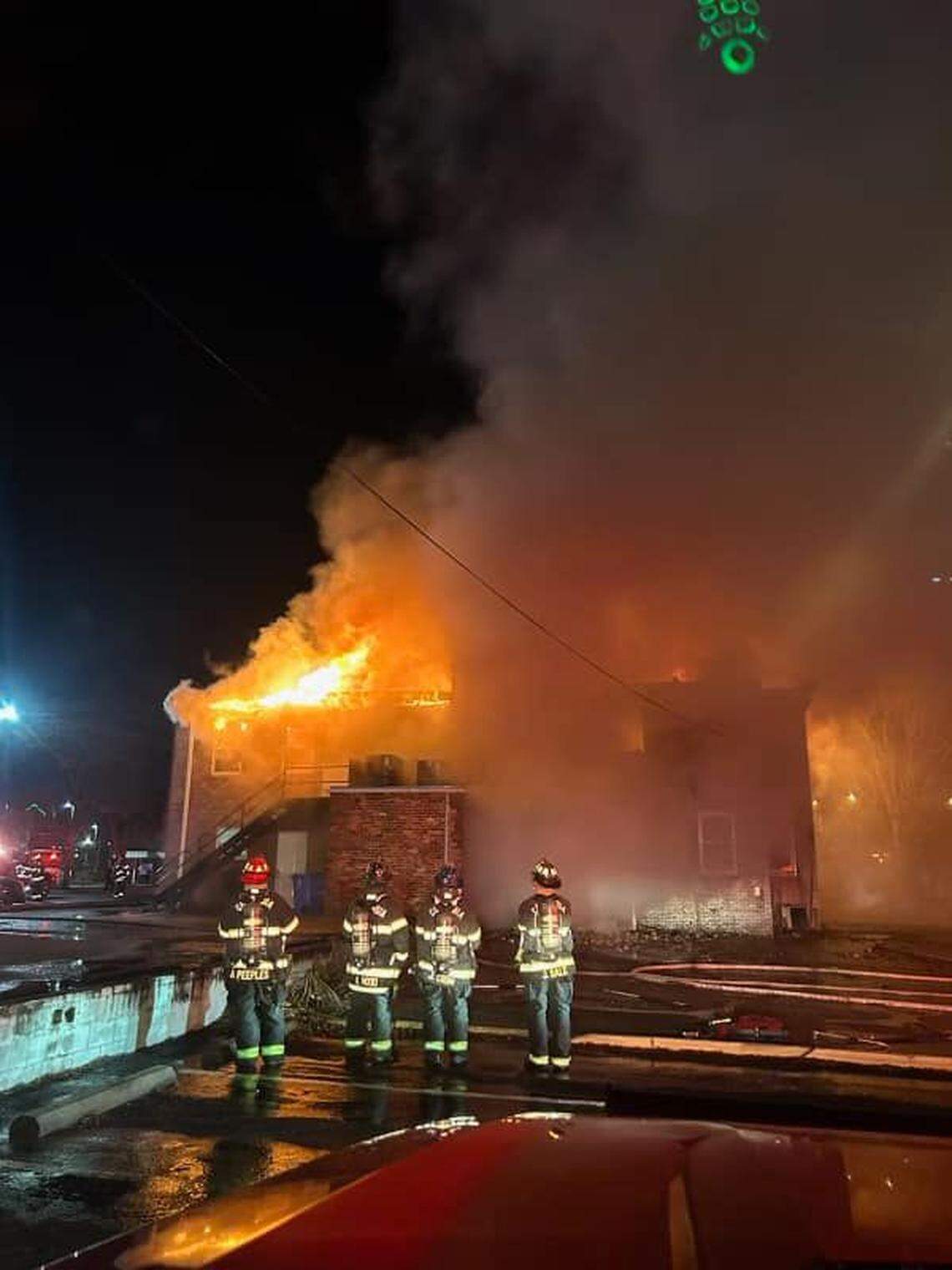The Columbia Fire Department responds to a burning building.
