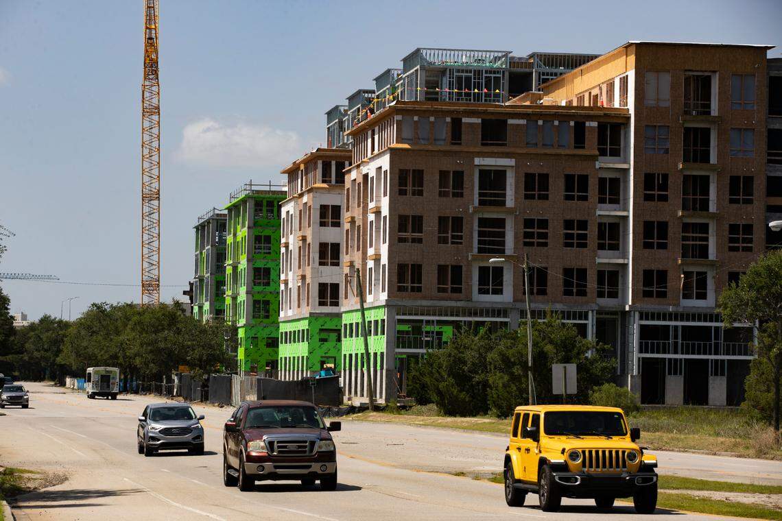 New buildings are under construction in Charleston, South Carolina on Sunday, August 29, 2021.