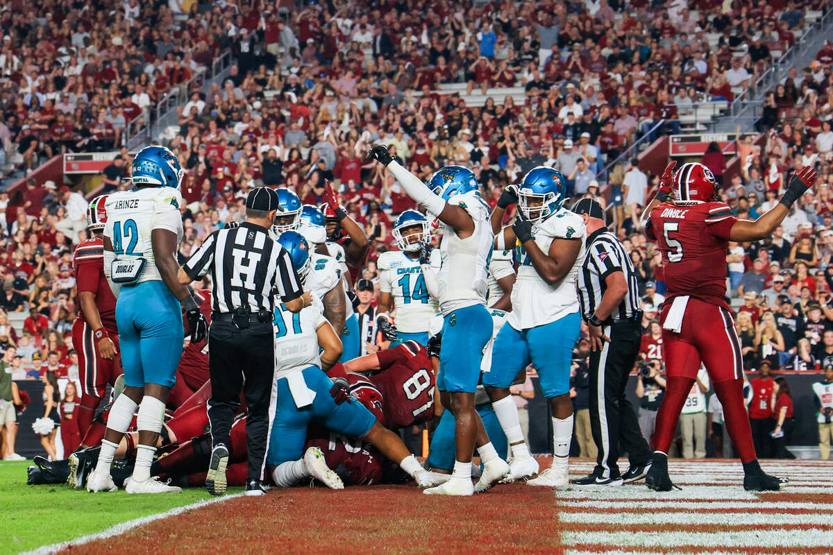South Carolina’s Brady Hunt scores against Coastal Carolina at Williams-Brice Stadium Saturday, November 22, 2025.